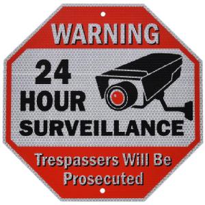 Surveillance Sign - outdoor metal Image